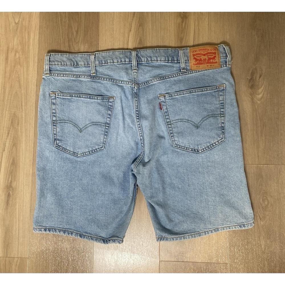 Levis 412 Mens Shorts Jorts Jeans Blue Size 40 - Picture 2 of 8